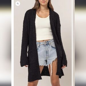 HYFVE Black Textured Cardigan